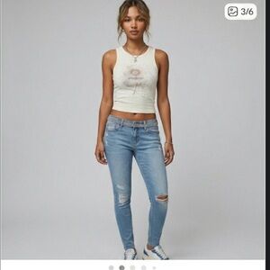 Iconic Y2K Low Rise Aeropostale Distressed Skinnies jeans size 0